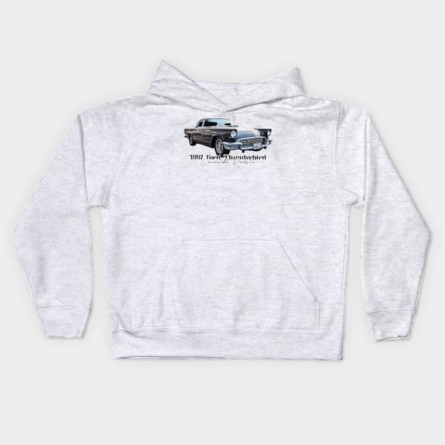 1957 Ford Thunderbird Convertible Roadster Kids Hoodie by Gestalt Imagery